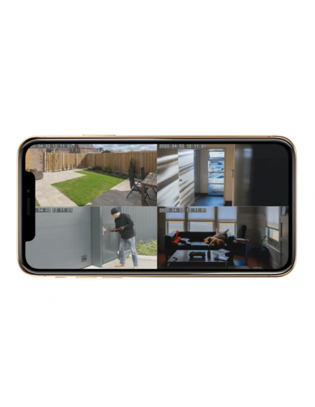 Pachet 2 x Camere de securitate, HiHome, Wifi, 1080p Full HD , IP65, Intercom, Google, Alexa, Aplicatie